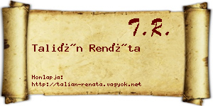 Talián Renáta névjegykártya
